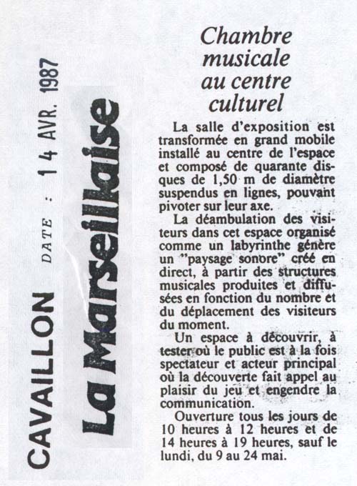 La Marseillaise - 14 avril 1987