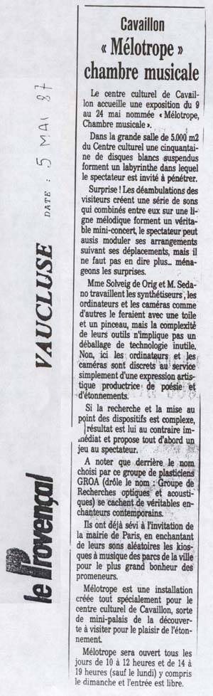 Le Proven&ccedil;al - 5 mai 1987