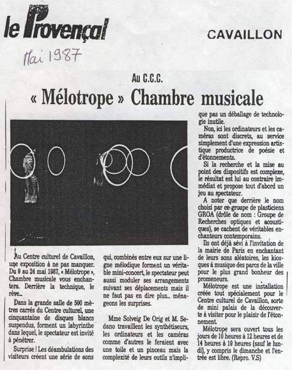 Le Proven&ccedil;al - mai 1987