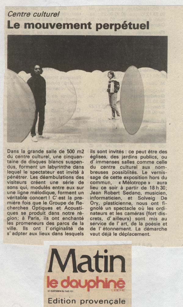 Matin - Le Dauphin&eacute; - mai 1987