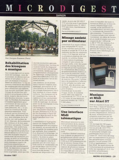 Micro-Syst&egrave;mes - Octobre 1987