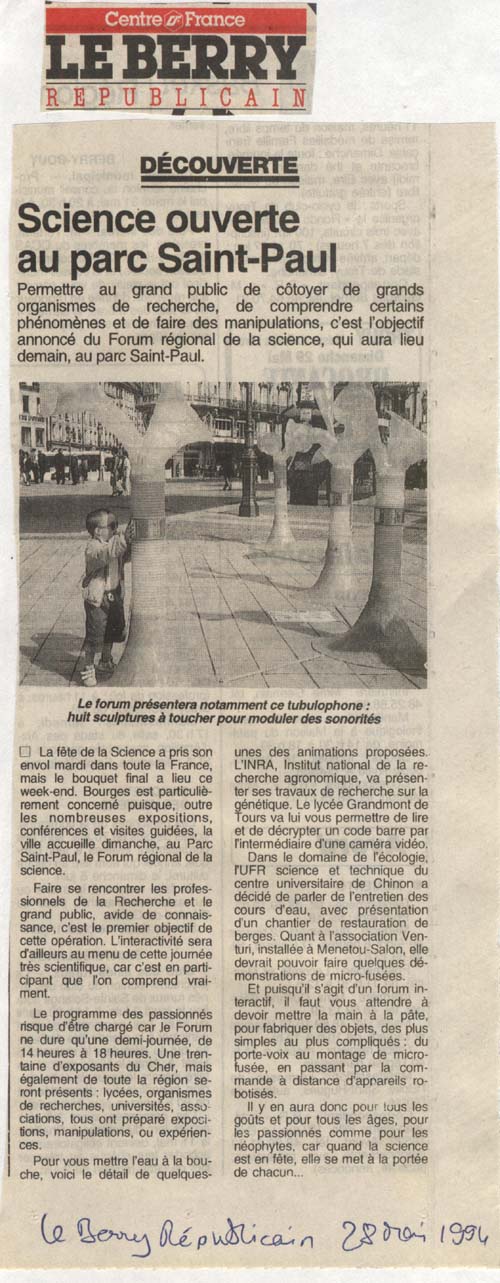 Tubulophone - Berry R&eacute;publicain -28 mai 1994