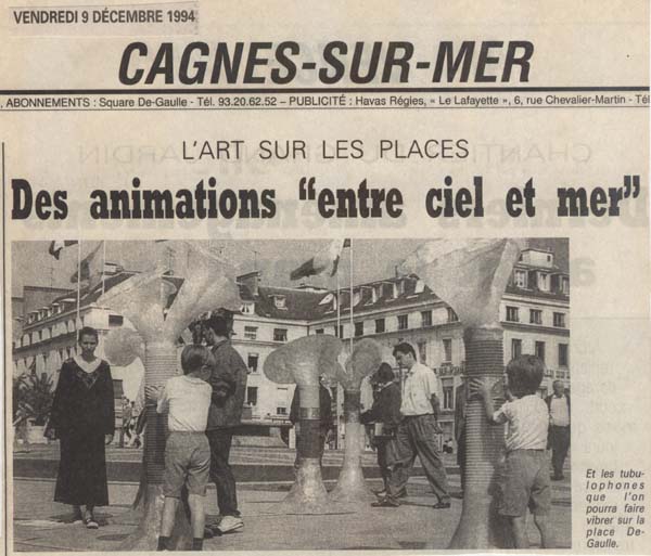 Tubulophone - Nice Matin - 9 d&eacute;cembre 1994