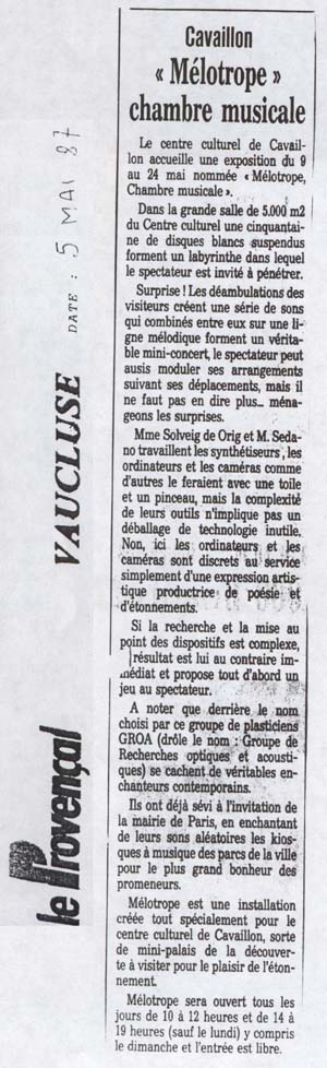 Le Provenal - 5 mai 1987